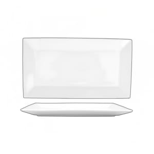 129-SP12 10" x 5 1/4" Rectangular Slope™ Platter - Porcelain, Bright White