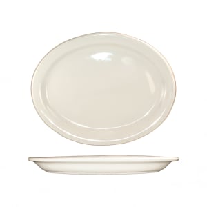 129-VA51 15 1/2" x 10 1/2" Oval Valencia™ Platter - Ceramic, American White