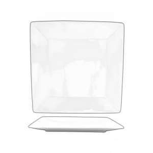 129-SP21 12" Square Slope™ Plate - Porcelain, Bright White