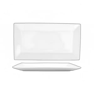 129-SP50 14 1/2" x 8 1/4" Rectangular Slope™ Platter - Porcelain, Bright White