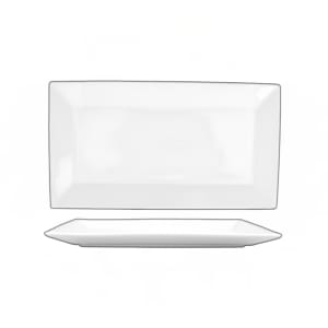 129-SP14 13 1/8" x 7" Rectangular Slope™ Platter - Porcelain, Bright White