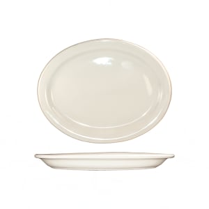 129-VA48 12 3/8" x 10" Oval Valencia™ Platter - Ceramic, American White