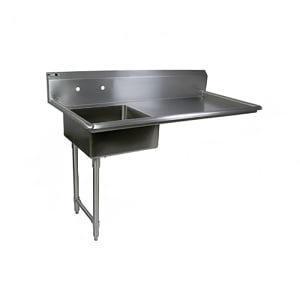 416-EDTS8S3050UCL 50" Undercounter Soiled Dishtable w/ 18 ga Stainless Legs, L to R