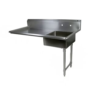 416-EDTS8S3050UCR 50" Undercounter Soiled Dishtable w/ 18 ga Stainless Legs, R to L