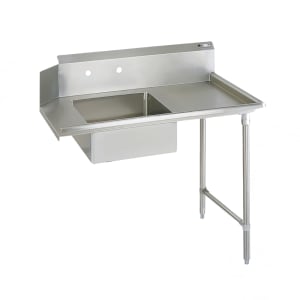 416-JDTS2072R 72" Soiled Dishtable w/ 20 x 20 x 8" Bowl & 16 ga Stainless Legs, R to L