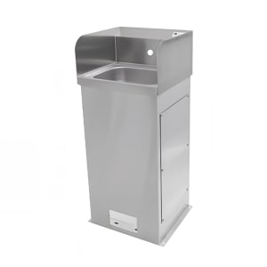 416-PBHSF1410SSLR Pedestal Commercial Hand Sink w/ 13 1/2"L x 9 1/2"W x 5"D Bowl, Side Splashes