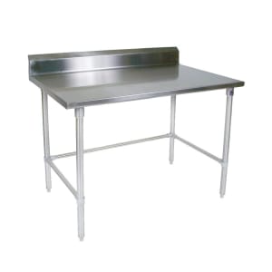 416-ST4R52448GBK 48" 14 ga Work Table w/ Open Base & 300 Series Stainless Top, 5" B...