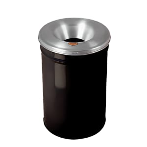 195-26606K 6 gallon Cease-Fire® Safety Waste Receptacle w/ Aluminum Head - Steel, Black