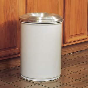 195-26655W 55 gallon Cease-Fire® Safety Waste Receptacle w/ Aluminum Head - Steel, White