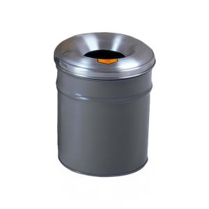 195-26606G 6 gallon Cease-Fire® Safety Waste Receptacle w/ Aluminum Head - Steel, Gray