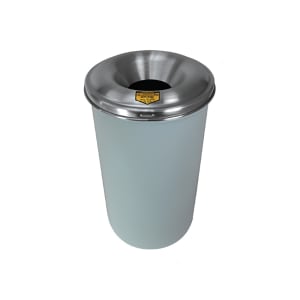 195-26612W 12 gallon Cease-Fire® Safety Waste Receptacle w/ Aluminum Head - Steel, White