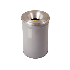 195-26615G 15 gallon Cease-Fire® Safety Waste Receptacle w/ Aluminum Head - Steel, Gray