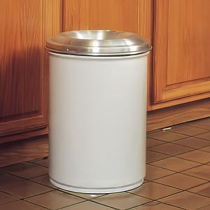 195-26606W 6 gallon Cease-Fire® Safety Waste Receptacle w/ Aluminum Head - Steel, White