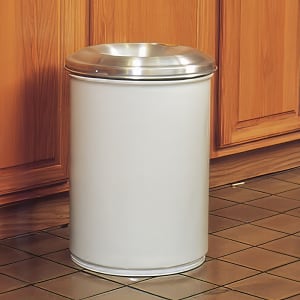 195-26615W 15 gallon Cease-Fire® Safety Waste Receptacle w/ Aluminum Head - Steel, White