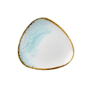 893-HAAMTR71 7 3/4" Triangular Studio Prints® Homespun Accents Plate - Ceramic, Aquamarine