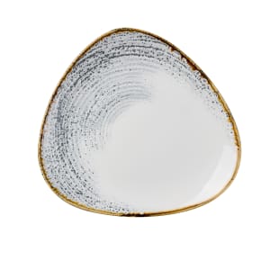893-HAJGTR101 10 1/2" Triangular Studio Prints® Homespun Accents Rolled Edge Plate - Ceramic, Jasper Grey 