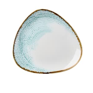 893-HAAMTR101 10 1/2" Triangular Studio Prints® Homespun Accents Rolled Edge Plate - Ceramic, Aquamarine 