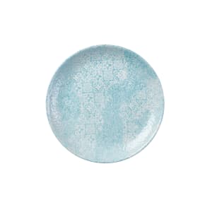 893-MTAQEVP81 8 2/3" Round Vintage Prints Med Tiles Coupe Plate - Ceramic, Aquamarine