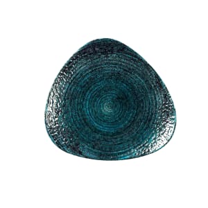 893-HCBLTR101 10 1/2" Triangular Studio Prints® Homespun Chroma Rolled Edge Plate - Ceramic, Marine