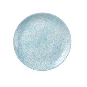 893-MTAQEV101 10 1/4" Round Vintage Prints Med Tiles Coupe Plate - Ceramic, Aquamarine