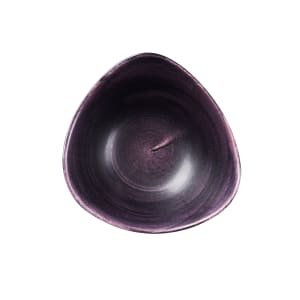 893-PADPTRB71 13 oz Triangular Stonecast® Patina Rolled Edge Bowl - Ceramic, Deep Purple