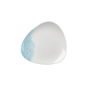 893-MAATTRB71 13 oz Triangular Vintage Prints Med Tiles Bowl - Ceramic, Aquamarine Accents