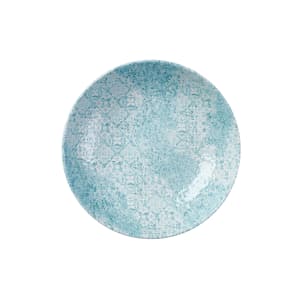 893-MTAQEVB71 15 oz Round Vintage Prints Med Tiles Coupe Bowl - Ceramic, Aquamarine
