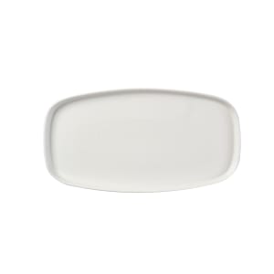 893-WHWO341 13 3/4" x 7 1/4" Oblong Chefs' Plate Walled Plate - Ceramic, White