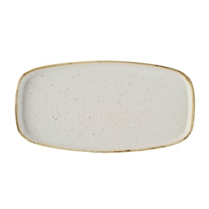 893-SWHSWO291 11 3/4" x 6" Oblong Stonecast® Walled Plate - Ceramic, Barley White