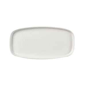 893-WHWO291 11 3/4" x 6" Oblong Chefs' Plate Walled Plate - Ceramic, White