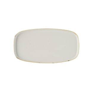 893-SWHSWO341 13 3/4" x 7 1/4" Oblong Stonecast® Walled Plate - Ceramic, Barley White