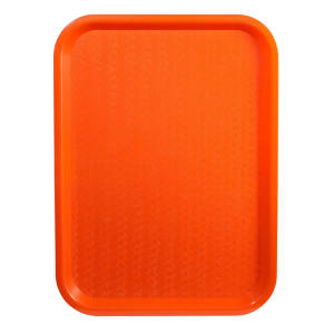 080-FFT1216O Plastic Fast Food Tray - 16"L x 12"W, Orange