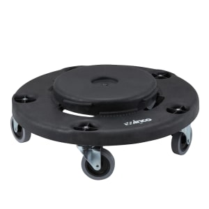 080-DLR18 18" Round Plastic Trash Can Dolly w/ Raised Center & 400 lb Capacity, Black