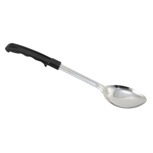 080-BHOP13 13" Solid Basting Spoon w/ Stop Hook & Black Plastic Handle, Stainless