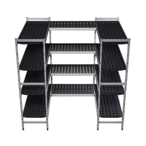 197-KAT612 6' x 12' Shelving Kit for Walk-In Coolers - (4) Levels, Polymer/Aluminum