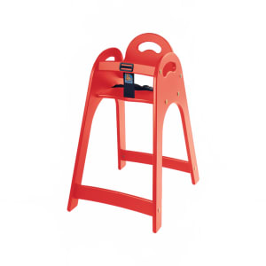 107-KB10503 29 1/2" Stackable Plastic High Chair w/ Waist Strap, Red