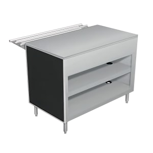 212-30825SS 32" Stationary Serving Counter w/ Shelves & Stainless Top