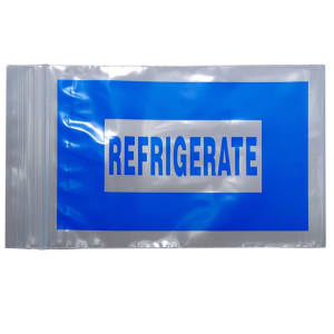 909-F20609BREF Resealable "Refrigerate" Bag - 9"L x 6"W, 2 mil LDPE, Clear