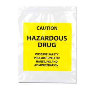 909-F40609HDB Hazardous Drug Bags w/ Seal Top Closure - 6" x 9", LDPE, Clear w/ Print
