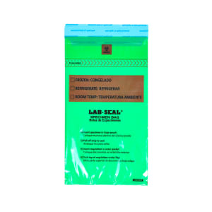 909-LABA610GR Lab Seal® Specimen Bags w/ Removable Biohazard Symbol - 10" x 6", Polyethylene, Green Tint