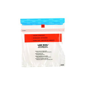 909-LABA1010B Lab Seal® Specimen Bags w/ Removable Biohazard Symbol - 10" x 10", Polyethylene, Clear