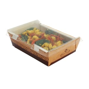 909-RFHGDMD #ReadyFresh® Kraft Container w/ Clear Lid - 6 1/3" x 5" x 2", Kraft