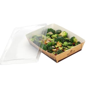 909-RFCNTLGLD Lid for #ReadyFresh® Kraft Container - 7 1/2"L x 5 1/2"W
