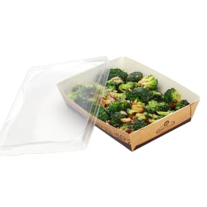 909-RFCNTMDLD Lid for #ReadyFresh®Kraft Container - 6 1/3"L x 4 7/10"W