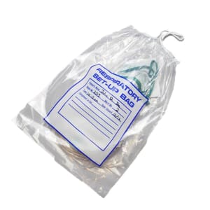 909-RDS21216 Respiratory Setup Bag w/ Drawstring Closure - 16" x 12", Polyethylene, Clear