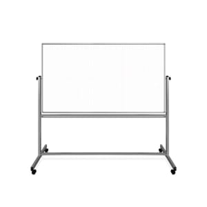304-MB7240LB 72" x 40" Mobile Double Sided Whiteboard w/ Ghost Grid - 69"H, Alumin...