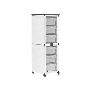 304-MBSSTR126L 28 3/4" 2 Stacked Modular Classroom Storage Cabinets w/ (6) Large Bins, Steel