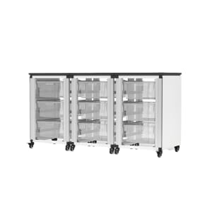 304-MBSSTR319L 28 3/4" 3 Side by Side Modular Classroom Storage Cabinets w/ (9) Large Bins,...