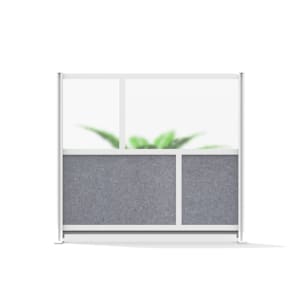 304-MW5348FCG Modular Room Divider Starter Wall w/ PET & Acrylic Panels, 53"W x 48"H