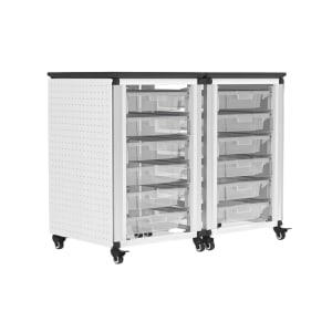 304-MBSSTR2112S 28 3/4" 2 Side by Side Modular Classroom Storage Cabinets w/ (12) Small Bins...